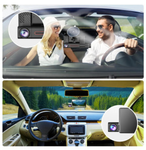 Avizar Dashcam Vidéo Full HD 1080p, 2x Caméras Avant et Arrière Caméra de Recul
