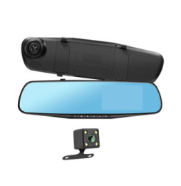 Avizar Dashcam Rétroviseur Avant Arrière HD 1080P Écran 4 pouces Micro Bouton Noir