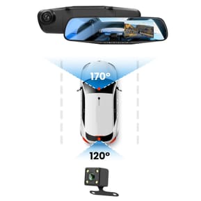 Avizar Dashcam Rétroviseur Avant Arrière HD 1080P Écran 4 pouces Micro Bouton Noir — image 3