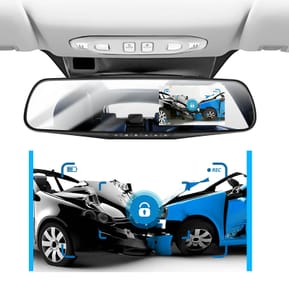 Avizar Dashcam Rétroviseur Avant Arrière HD 1080P Écran 4 pouces Micro Bouton Noir — image 4