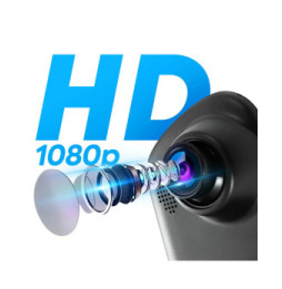 Avizar Dashcam Rétroviseur Avant Arrière HD 1080P Écran 4 pouces Micro Bouton Noir