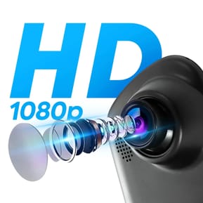 Avizar Dashcam Rétroviseur Avant Arrière HD 1080P Écran 4 pouces Micro Bouton Noir — image 5