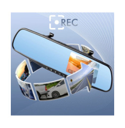 Avizar Dashcam Voiture Rétroviseur Miroir DVR-01 Capteur G Écran TFT 5 Noir
