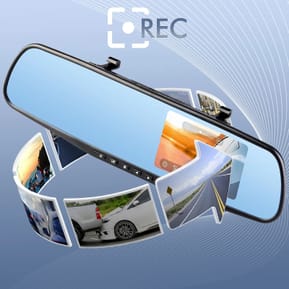 Avizar Dashcam Voiture Rétroviseur Miroir DVR-01 Capteur G Écran TFT 5 Noir — image 3