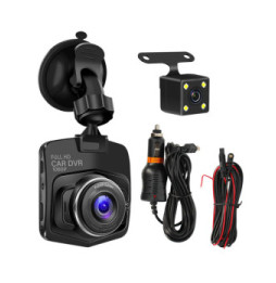 Avizar Dashcam Voiture Fixation Ventouse DVR-05 avec Caméra de recul Noir