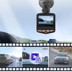 Avizar Dashcam Voiture Fixation Ventouse DVR-05 avec Caméra de recul Noir — image 3