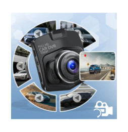 Avizar Dashcam Voiture Fixation Ventouse DVR-05 avec Caméra de recul Noir