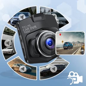 Avizar Dashcam Voiture Fixation Ventouse DVR-05 avec Caméra de recul Noir — image 4