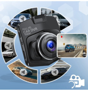 Avizar Dashcam Voiture Fixation Ventouse DVR-05 avec Caméra de recul Noir