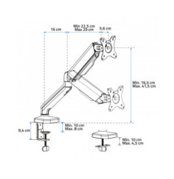 Advance ADV-ARM1M MecaMounts Single - Support articulé 1 écran