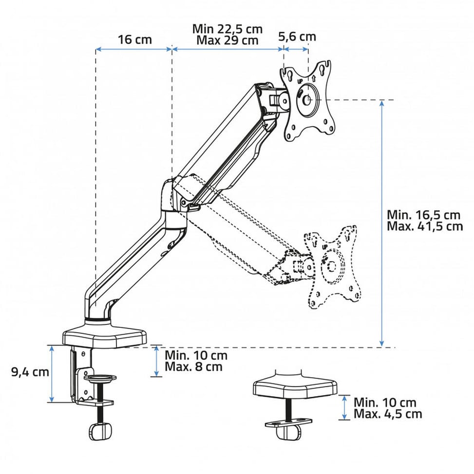 Advance ADV-ARM1M MecaMounts Single - Support articulé 1 écran — image 2