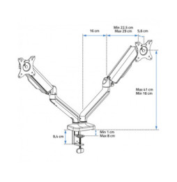 Advance ADV-ARM2M MecaMounts Dual - Support articulé 2 écrans
