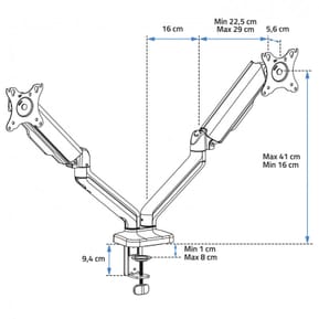 Advance ADV-ARM2M MecaMounts Dual - Support articulé 2 écrans — image 2