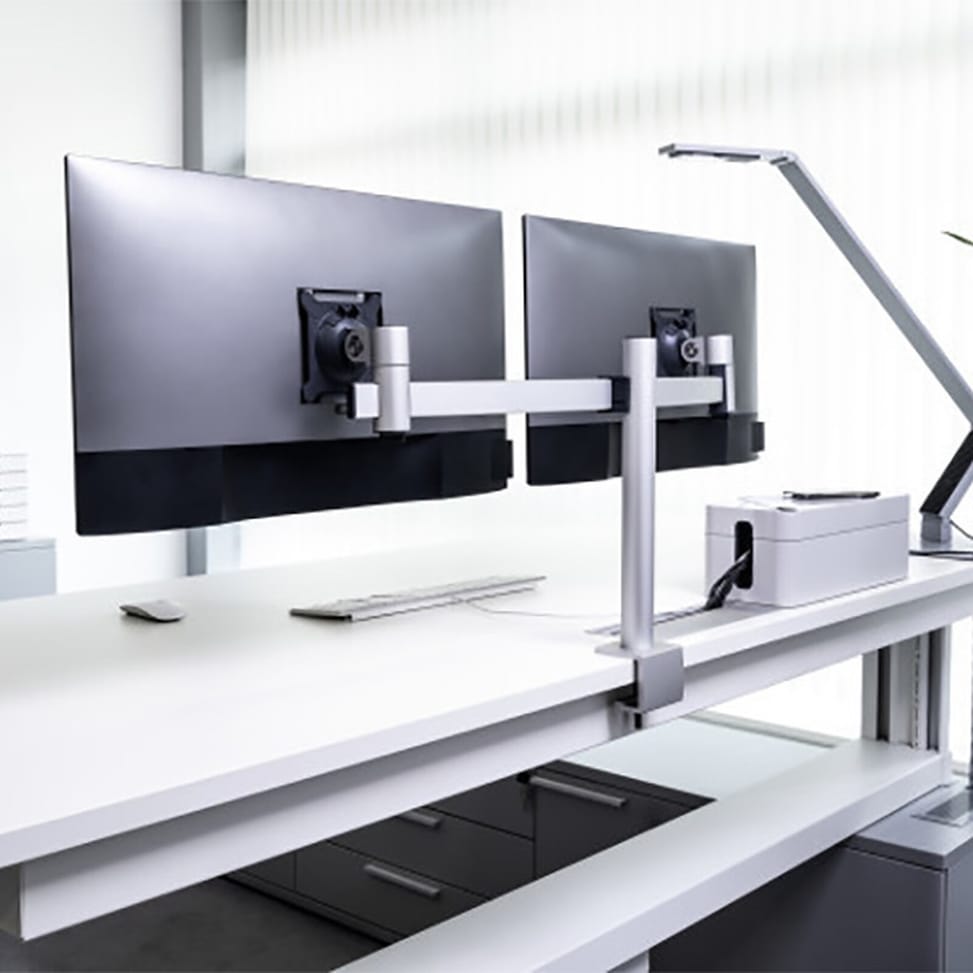 Durable Support de moniteur double avec bras pour 2 écrans — image 5