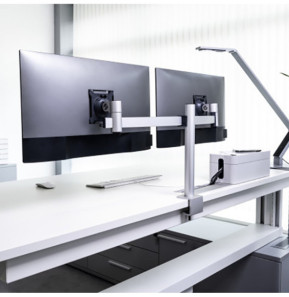 Durable Support de moniteur double avec bras pour 2 écrans