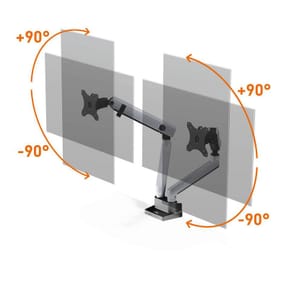 Durable Support de moniteur Select Plus pour 2 écrans avec double système de fixation — image 3