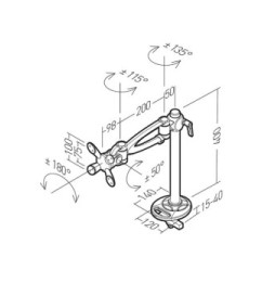 ERARD Support de table inclinable et orientable avec 1 bras