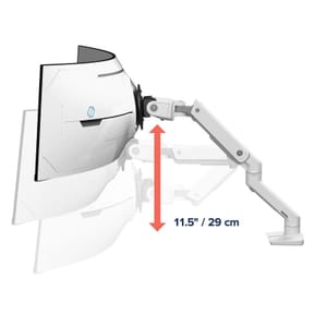Ergotron Bras de bureau HX avec pivot VHD pour écrans ultra-larges très incurvés - Blanc — image 3
