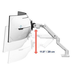Ergotron Bras de bureau HX avec pivot VHD pour écrans ultra-larges très incurvés - Blanc