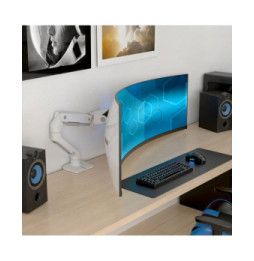 Ergotron Bras de bureau HX avec pivot VHD pour écrans ultra-larges très incurvés - Blanc
