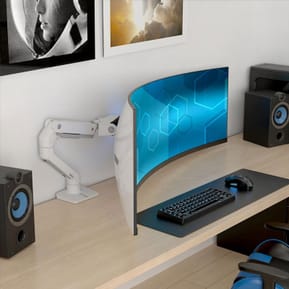Ergotron Bras de bureau HX avec pivot VHD pour écrans ultra-larges très incurvés - Blanc — image 5