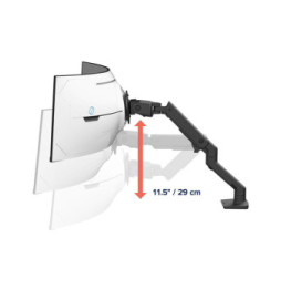 Ergotron Bras de bureau HX avec pivot VHD pour écrans ultra-larges très incurvés - Noir