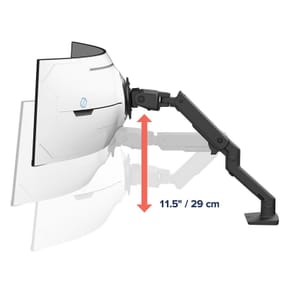 Ergotron Bras de bureau HX avec pivot VHD pour écrans ultra-larges très incurvés - Noir — image 3