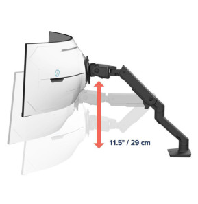 Ergotron Bras de bureau HX avec pivot VHD pour écrans ultra-larges très incurvés - Noir