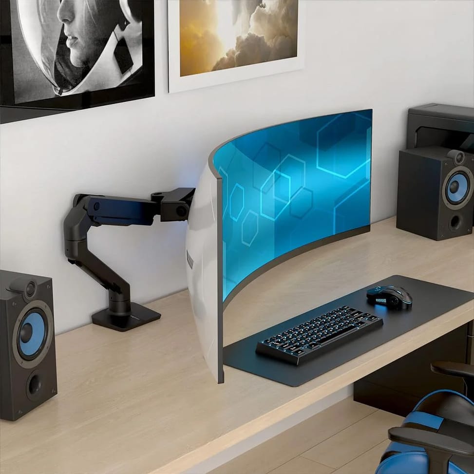 Ergotron Bras de bureau HX avec pivot VHD pour écrans ultra-larges très incurvés - Noir — image 5
