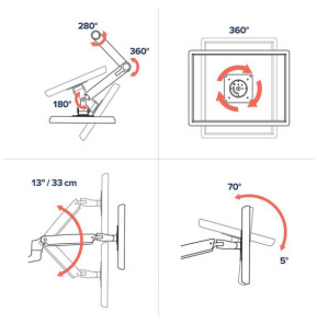 Ergotron Bras LX bi-écran juxtaposés - Aluminium