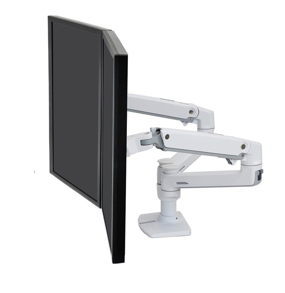 Ergotron Bras LX bi-écran juxtaposés - Blanc
