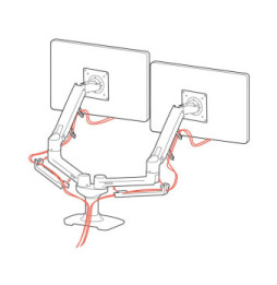 Ergotron Bras LX bi-écran juxtaposés - Blanc
