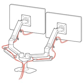 Ergotron Bras LX bi-écran juxtaposés - Blanc — image 3