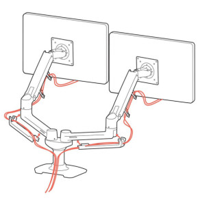 Ergotron Bras LX bi-écran juxtaposés - Blanc