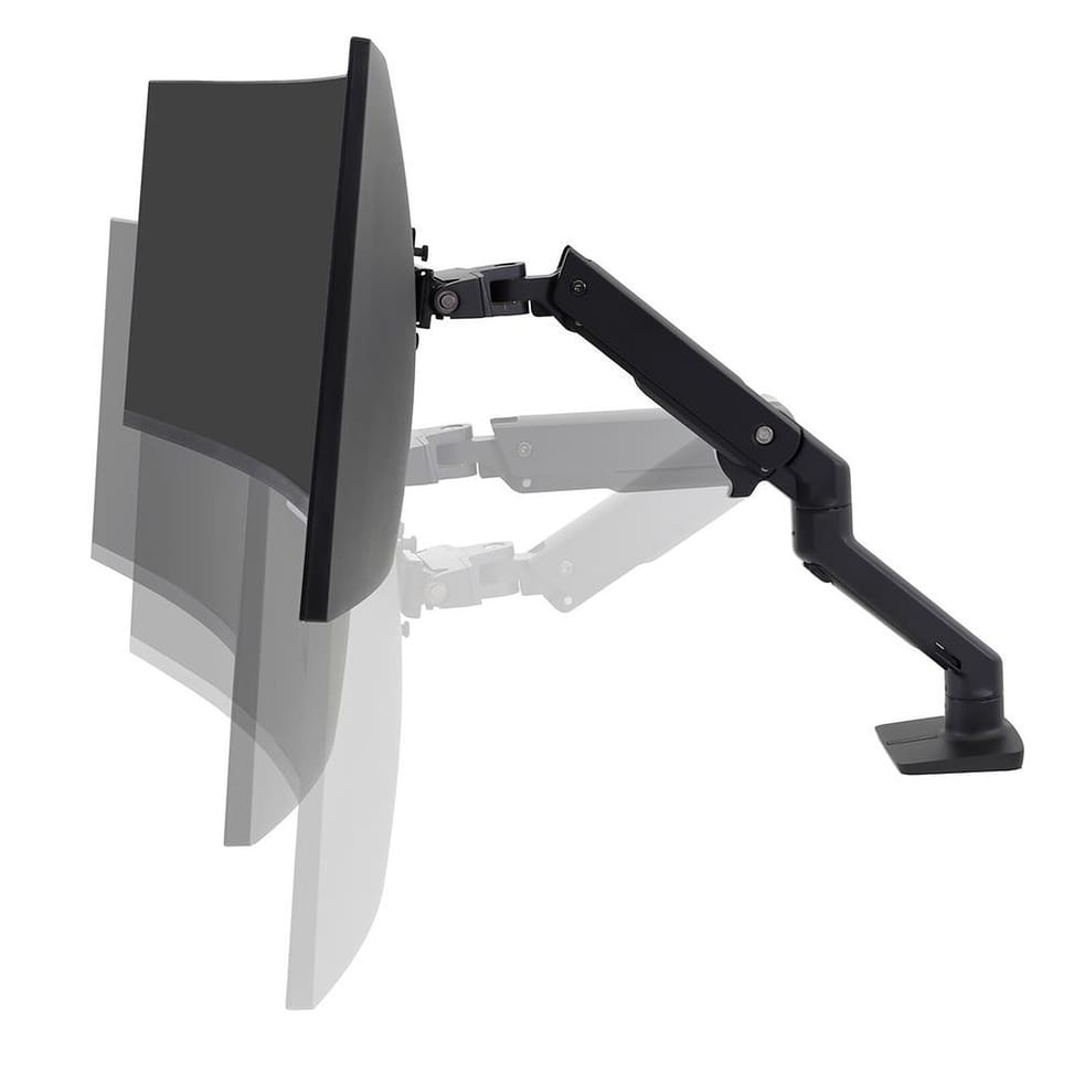 Ergotron HX mono-écran, fixation bureau (noir) — image 2