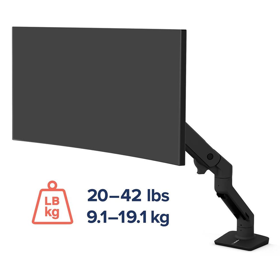 Ergotron HX mono-écran, fixation bureau (noir) — image 3