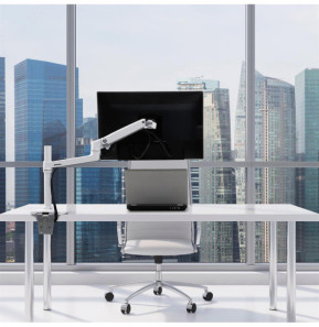 Ergotron LX Desk Mount LCD Monitor Arm Tall Pole Blanc
