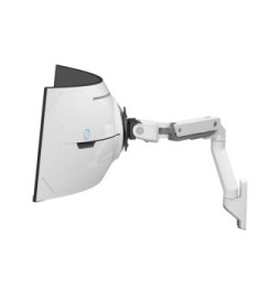 Ergotron Bras mural HX avec pivot VHD pour écrans ultra-larges très incurvés - Blanc