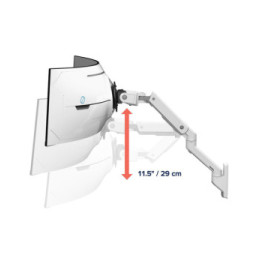 Ergotron Bras mural HX avec pivot VHD pour écrans ultra-larges très incurvés - Blanc