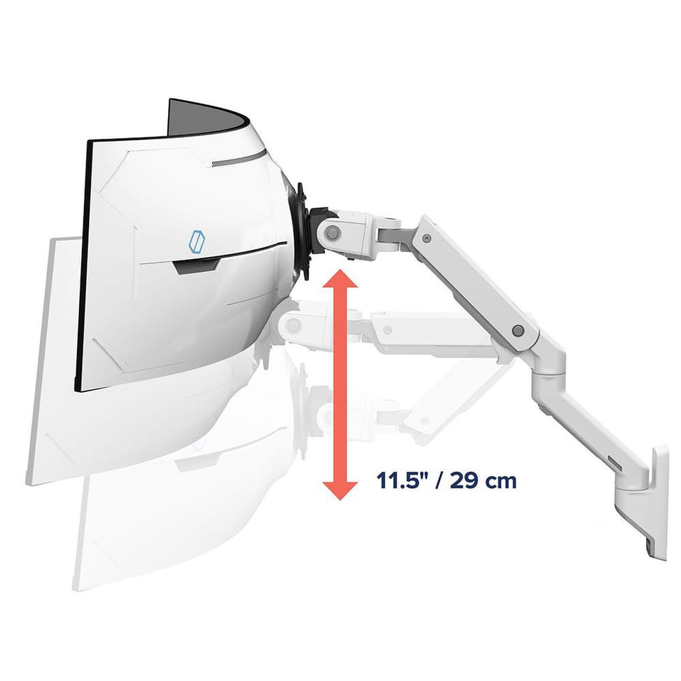 Ergotron Bras mural HX avec pivot VHD pour écrans ultra-larges très incurvés - Blanc — image 3