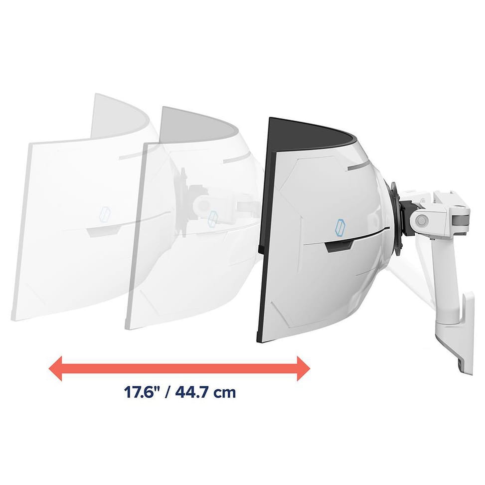 Ergotron Bras mural HX avec pivot VHD pour écrans ultra-larges très incurvés - Blanc — image 4