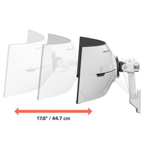 Ergotron Bras mural HX avec pivot VHD pour écrans ultra-larges très incurvés - Blanc