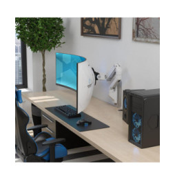 Ergotron Bras mural HX avec pivot VHD pour écrans ultra-larges très incurvés - Blanc