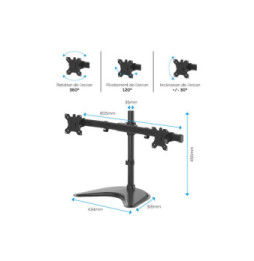Fellowes Bras porte écran double horizontal sur pied Professional Series