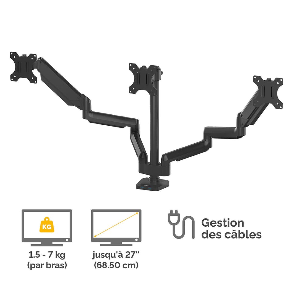 Fellowes Bras porte écran triple Platinum Series — image 2