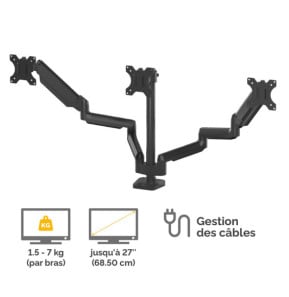 Fellowes Bras porte écran triple Platinum Series