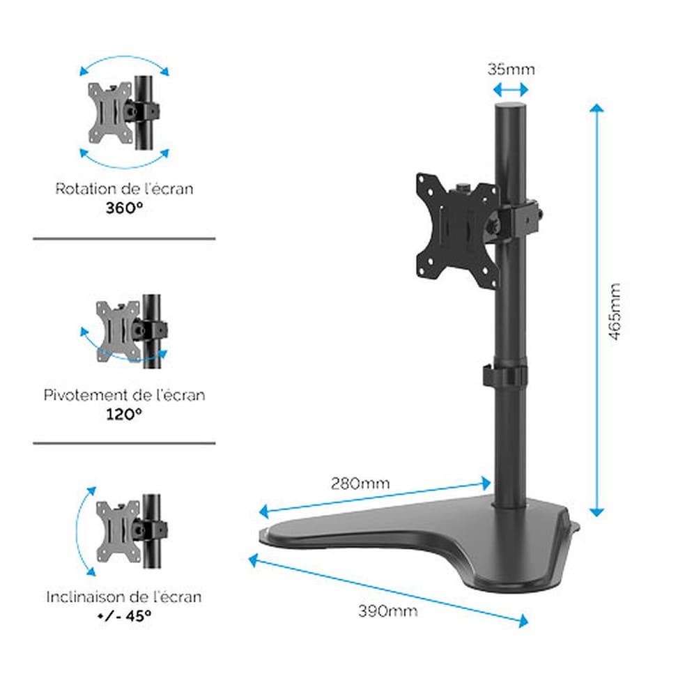 Fellowes Bras porte écran vertical sur pied Professional — image 3