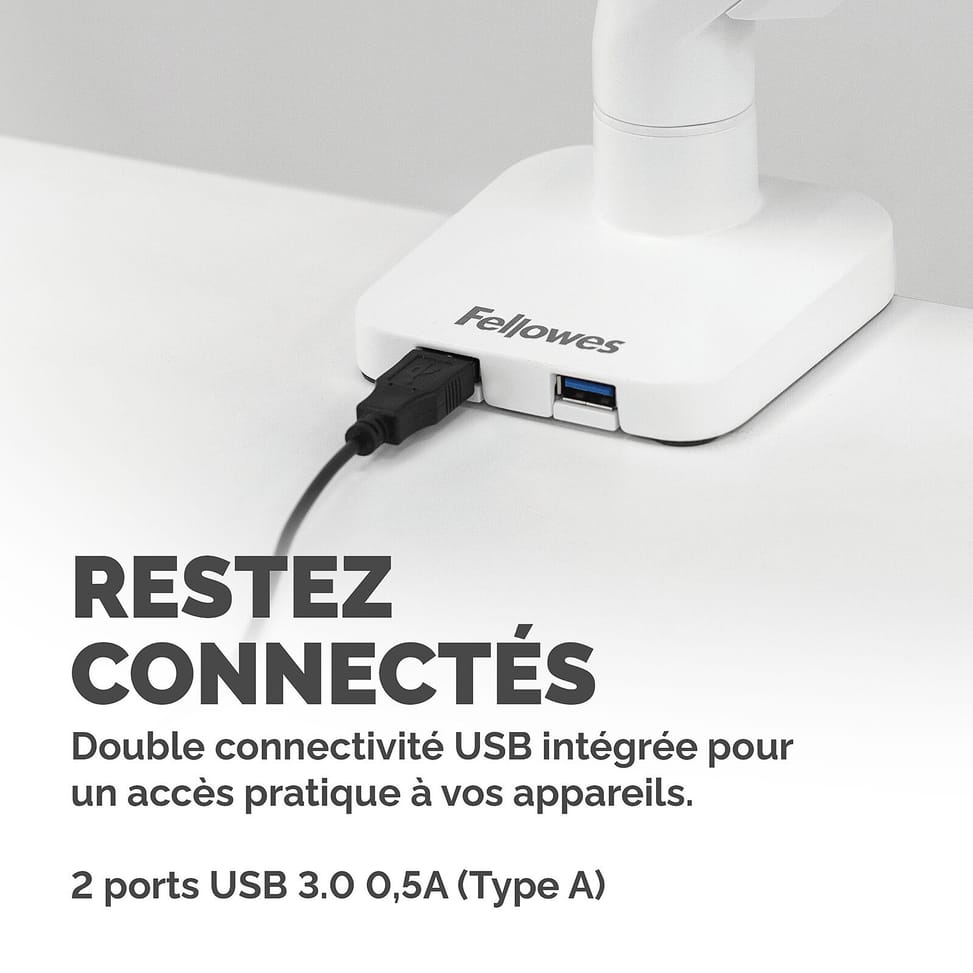 Fellowes Bras porte-écran simple Platinum Series - Blanc — image 4