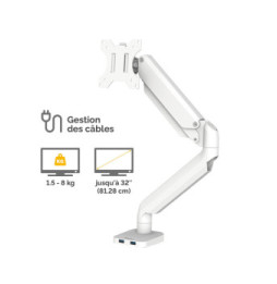 Fellowes Bras porte-écran simple Platinum Series - Blanc