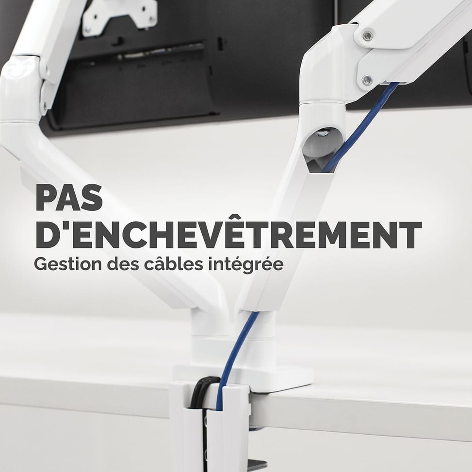 Fellowes Bras porte-écrans double Platinum Series - Blanc — image 5